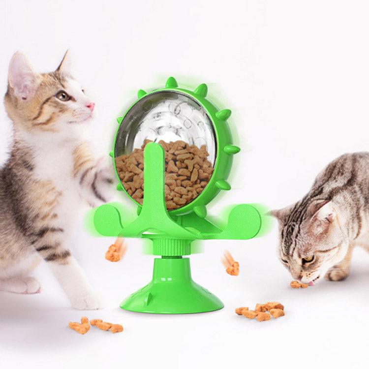 Interactive Spinning Windmill Cat Toy With Self-Feeding Feature