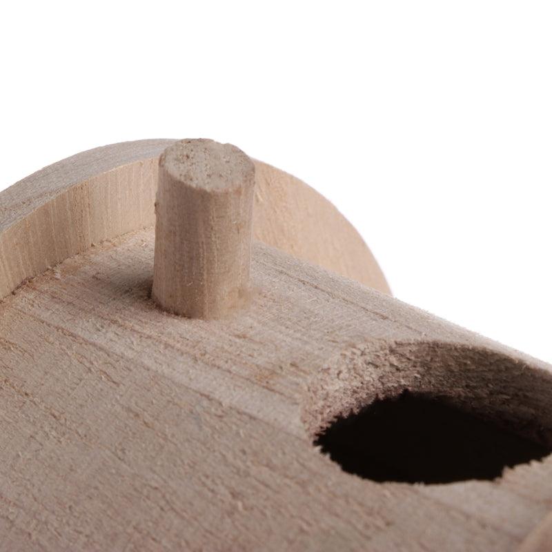 Rustic Pine Hand-Carved Round Outdoor Bird Nest Ornament