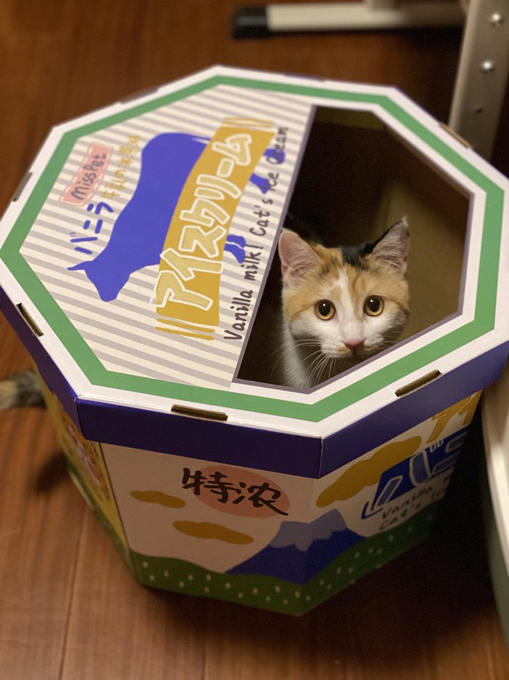 Scratchy Fun Cat Litter Corrugated Paper - Blue/Pink Strawberry Milk Vanilla Milk