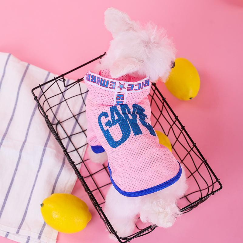 Breathable Mesh Hooded Dog Vest - Stylish Summer Shirt For Small Dogs